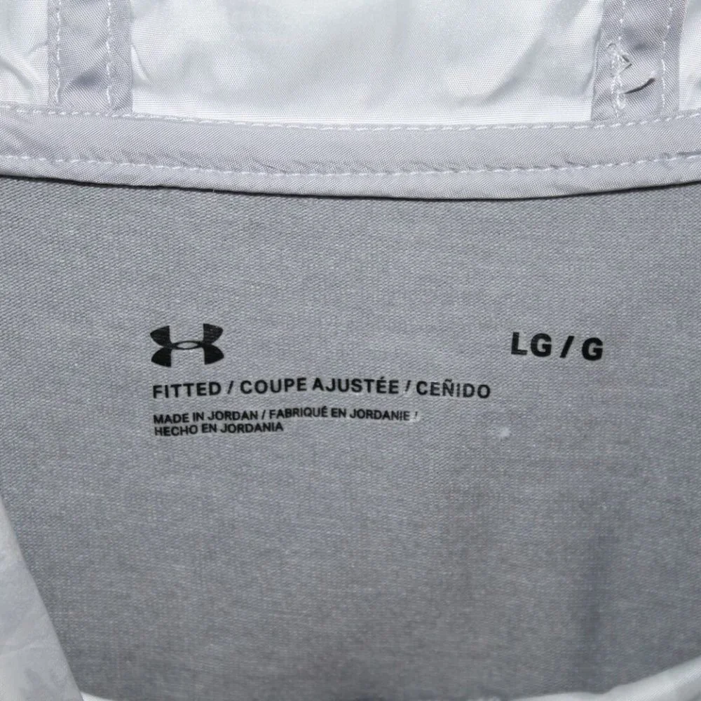 Under Armour Sportstyle Wind Anorak White Gray Hooded Pullover Large H11990 - Picture 4 of 11